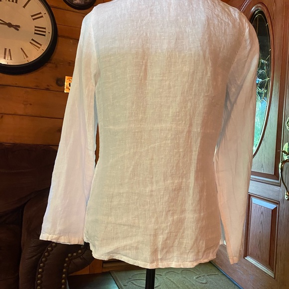 White Linen Relaxed Blazer - Picture 2 of 3